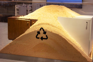 sawdust recycled material eco furniture restored replacement of new
