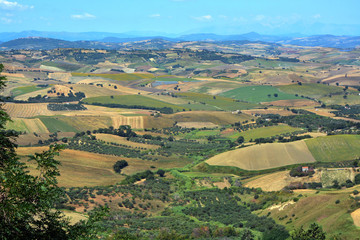 Fototapeta na wymiar Sunny landscapes in the Molise countryside in southern Italy.