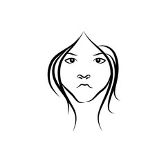 Vector symbols and logo designs idea with women portrait silhouettes. Elegant and classy graphics for spa, wellness, beauty salons and hair studios