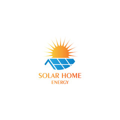 home sun solar tech energy logo design template