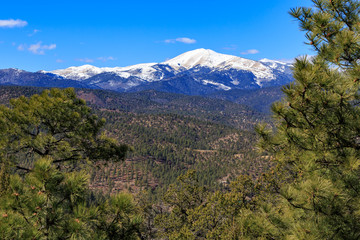 view of the valley and mountains
