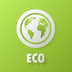 Vector World Environment Day with Globe on Green Background, Illustration