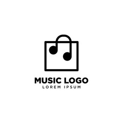 Music Shop Logo template, Music icon logo design inspiration