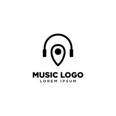Obraz premium Music Pin Logo template, Music icon logo design inspiration
