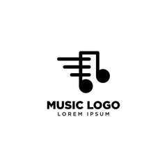 Music Note Logo template, Music icon logo design inspiration