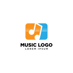 Music Note Logo template, Music icon logo design inspiration