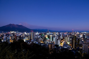 城山より見る鹿児島市街地の夜景	