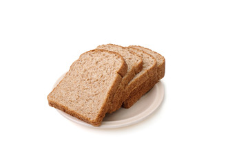 Whole grain bread isolated on white background..