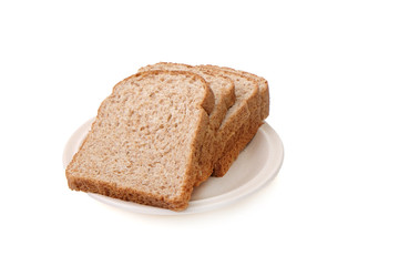 Whole grain bread isolated on white background..