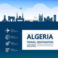 Fototapeta na wymiar Algeria travel destination grand vector illustration. 