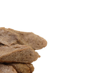 Fried Keropok Lekor; Traditional Malaysian Fish Cake with made from fishes, Sago flour and salts..