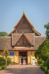 Entrance to Wat Sisaket, Vientiane, Laos, Southeast Asia.