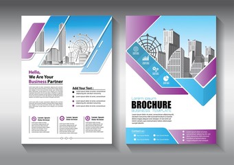Business abstract vector template. Brochure design, cover modern layout, annual report, poster, flyer in A4 with colorful triangles, geometric shapes for tech, science, market with light background