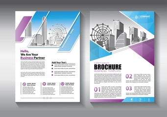 Business abstract vector template. Brochure design, cover modern layout, annual report, poster, flyer in A4 with colorful triangles, geometric shapes for tech, science, market with light background