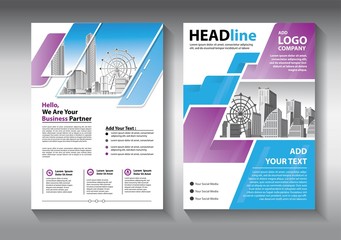 Business abstract vector template. Brochure design, cover modern layout, annual report, poster, flyer in A4 with colorful triangles, geometric shapes for tech, science, market with light background