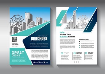 Business abstract vector template. Brochure design, cover modern layout, annual report, poster, flyer in A4 with colorful triangles, geometric shapes for tech, science, market with light background