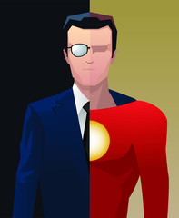 businessman superhero