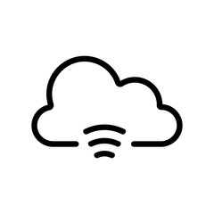 cloud storage icon vector. A thin line sign. Isolated contour symbol illustration