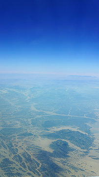 Arabic peninsula mountains aerial view..