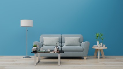 living room & luxury interior wall for classic blue color trend 2020.