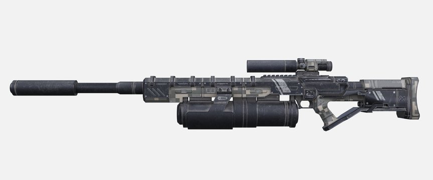 Science fiction military laser gun.
