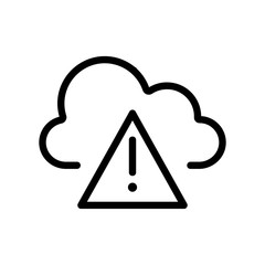 cloud storage icon vector. A thin line sign. Isolated contour symbol illustration