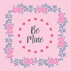 Beautiful flower frame drawing, for text be mine. Vector