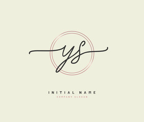 Y S YS Beauty vector initial logo, handwriting logo of initial signature, wedding, fashion, jewerly, boutique, floral and botanical with creative template for any company or business.