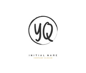 Y Q YQ Beauty vector initial logo, handwriting logo of initial signature, wedding, fashion, jewerly, boutique, floral and botanical with creative template for any company or business.