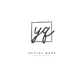 Y Q YQ Beauty vector initial logo, handwriting logo of initial signature, wedding, fashion, jewerly, boutique, floral and botanical with creative template for any company or business.