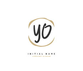 Y O YO Beauty vector initial logo, handwriting logo of initial signature, wedding, fashion, jewerly, boutique, floral and botanical with creative template for any company or business.