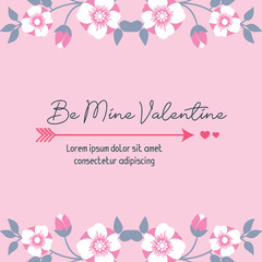 Card design be mine with floral leaf frame. Vector