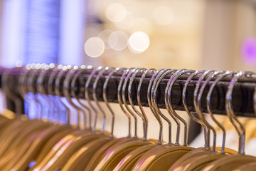 Close up of Clothes rack with bokeh
