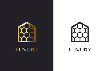 Beehive House Logo creation cconcept. Real estate image