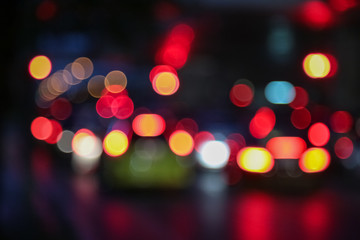 Abstract background blur of traffic jam rush hour in big city