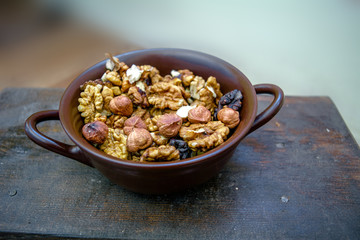 Plate with nuts