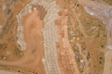 Aerial view of sand patterns on the surface of the earth