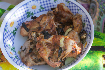 Grilled chicken legs. Barbecue