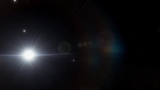 Asteroid (Asteroid Bennu) declared a "hazardous object" by astronomers flying in Outerspace. Earth Venus and Mercury in the background.