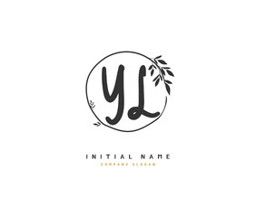 Y L YL Beauty vector initial logo, handwriting logo of initial signature, wedding, fashion, jewerly, boutique, floral and botanical with creative template for any company or business.