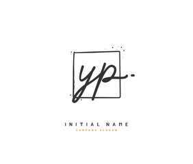 Y P YP Beauty vector initial logo, handwriting logo of initial signature, wedding, fashion, jewerly, boutique, floral and botanical with creative template for any company or business.