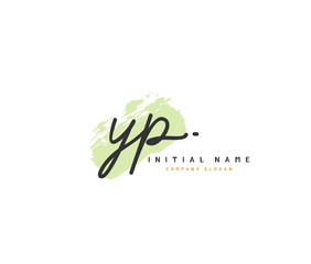 Y P YP Beauty vector initial logo, handwriting logo of initial signature, wedding, fashion, jewerly, boutique, floral and botanical with creative template for any company or business.