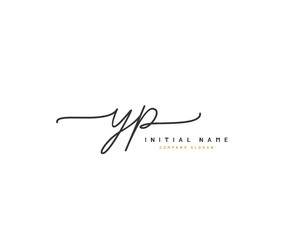 Y P YP Beauty vector initial logo, handwriting logo of initial signature, wedding, fashion, jewerly, boutique, floral and botanical with creative template for any company or business.