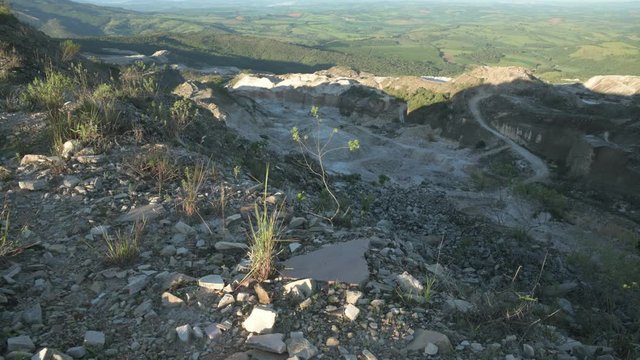 View of Quartzite Quarry and Mountains in Sao Thome das Letras, Minas Gerais, Brazil