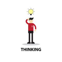 smart thinking businessman flat design vector illustration