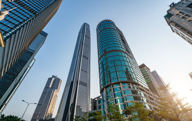 Obraz premium Hangzhou Financial District Plaza Modern Architecture Office Building