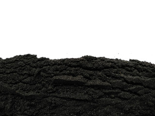 Sand dunes isolated on white background. Sand  beach texture. Pile black sand isolated on white background. Sand dune with clipping path.