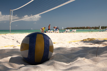 Volleyball ball on the beach