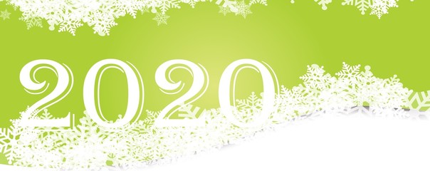 Happy new year and Merry Christmas snow in winter season on text 2020, Vector and Illustration