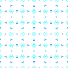 Blue Christmas snowflakes seamless patterns on white background